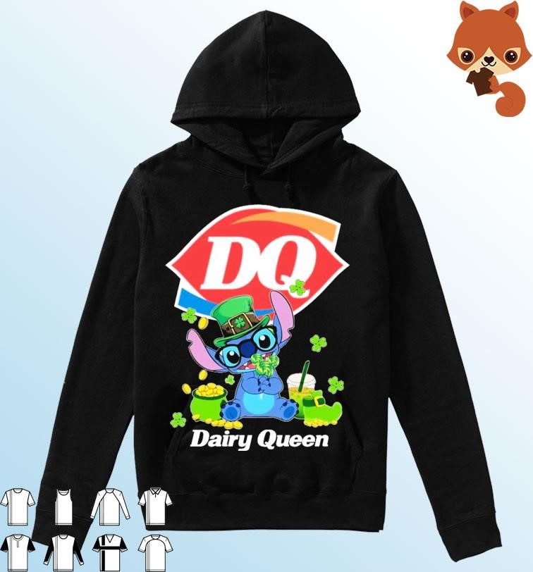 Baby Stitch and Dairy Queen Logo St Patrick's Day Shirt Hoodie.jpg
