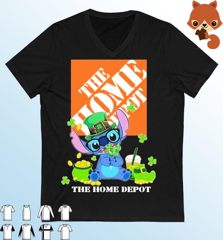 Baby Stitch and The Home Depot Logo St Patrick's Day Shirt