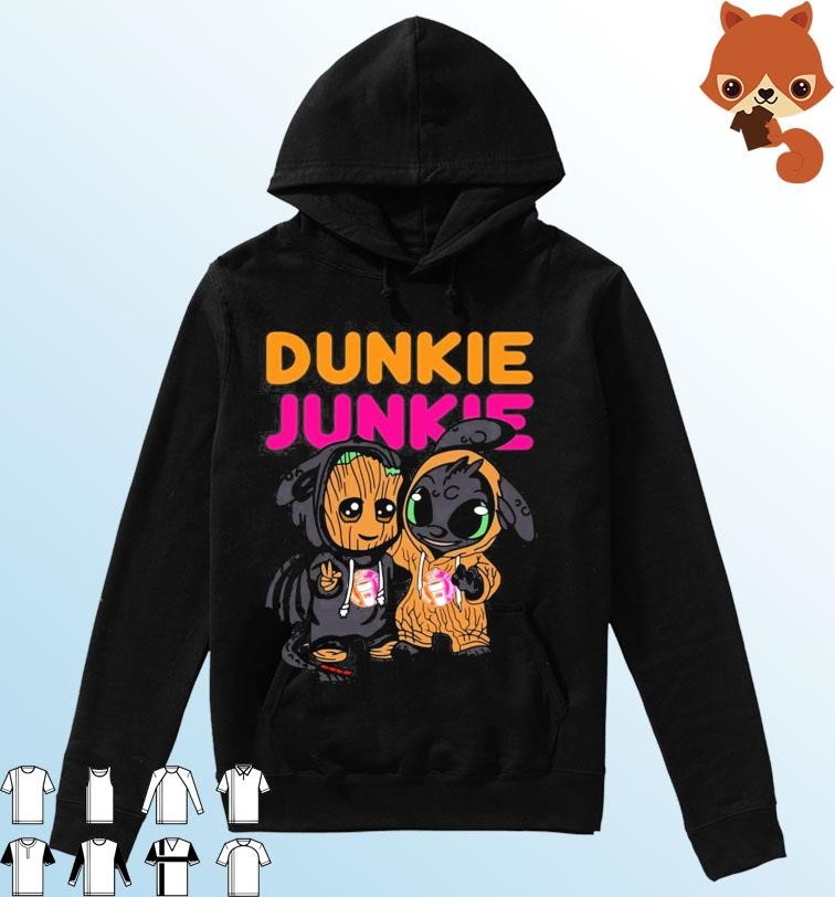 Baby Toothless And Baby Groot Dunkin' Donuts Dunkie Shirt Hoodie.jpg