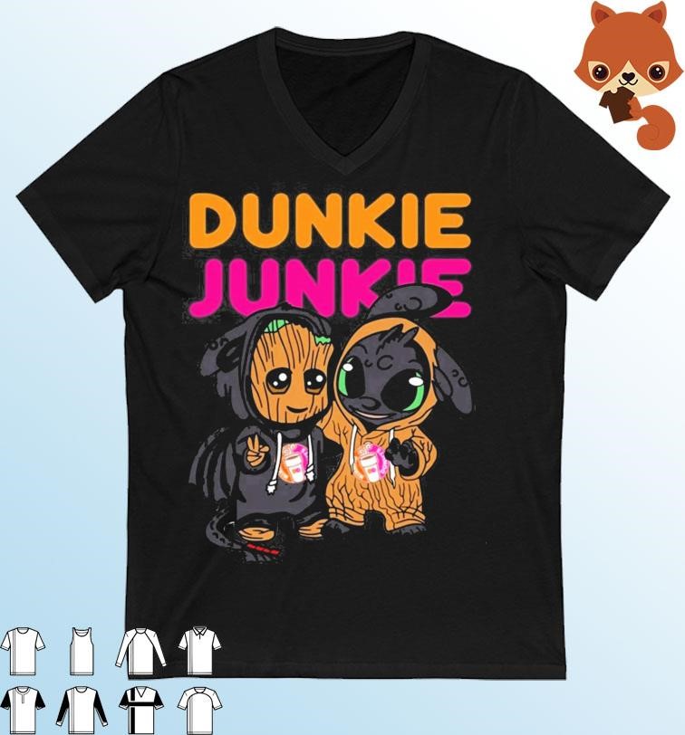 Baby Toothless And Baby Groot Dunkin' Donuts Dunkie Shirt