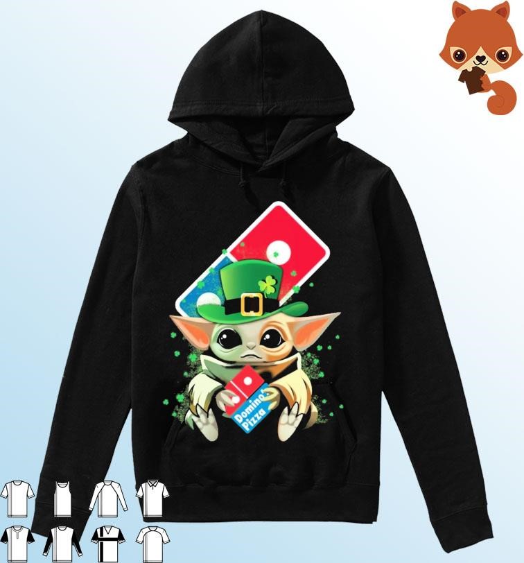 Baby Yoda Hug Domino's Pizza Logo St Patrick's Day Shirt Hoodie.jpg