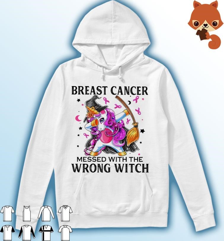 Dabbing Unicorn Breast Messed With The Wrong Witch Shirt Hoodie.jpg