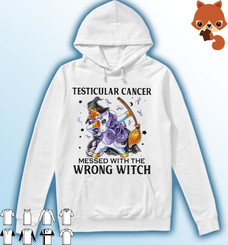 Dabbing Unicorn Testicular Cancer Messed With The Wrong Witch Shirt Hoodie.jpg