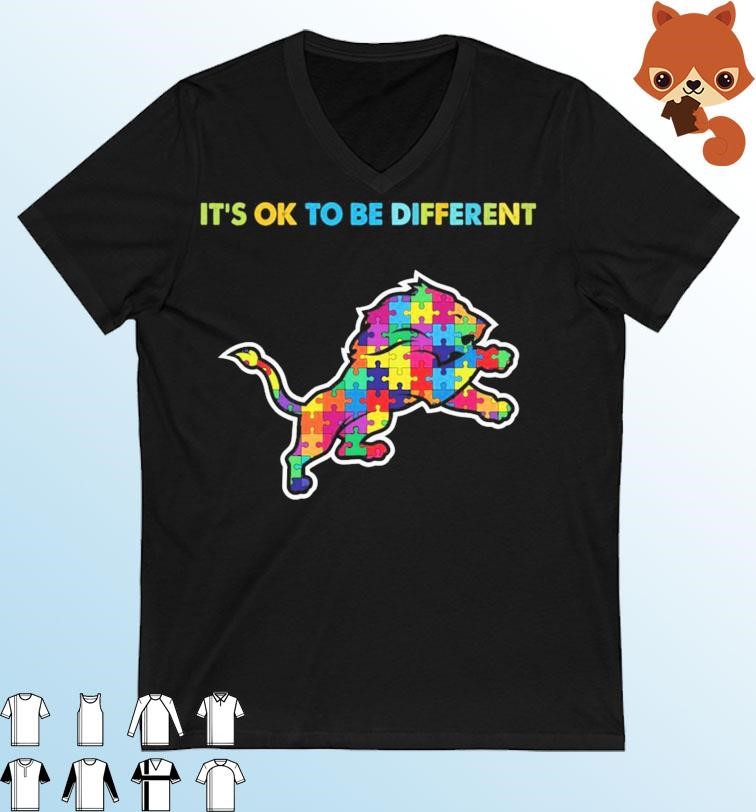 Detroit Lions It's Ok To Be Different Autism Awareness Shirt