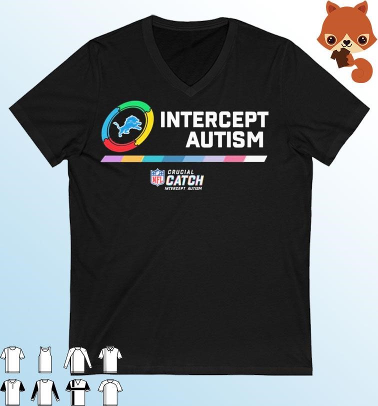 Detroit Lions NFL Crucial Catch Intercept Autism Shirt