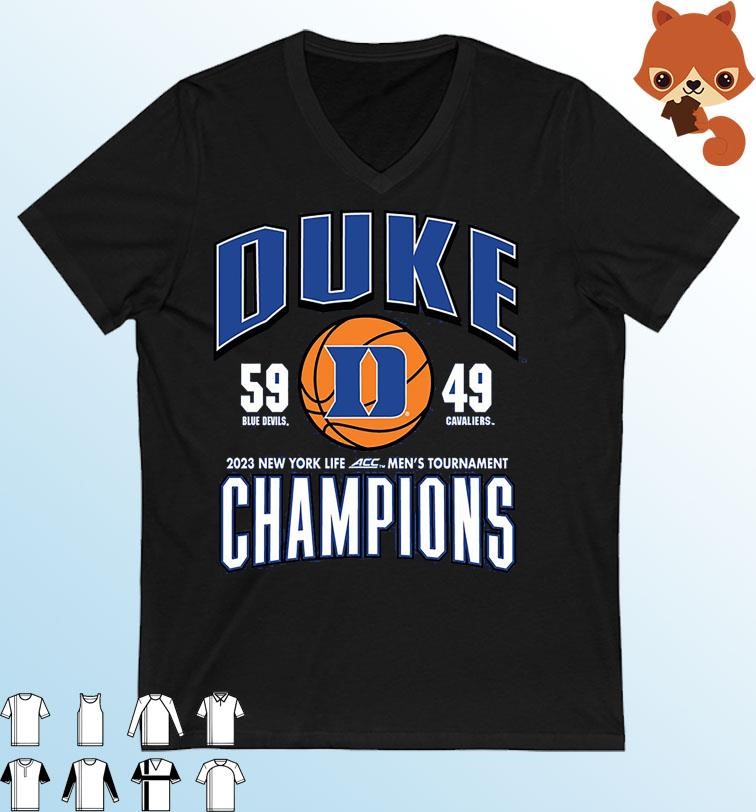 Duke Blue Devils 2023 New York Life ACC Men's Tournament Champions Score shirt