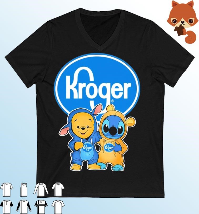 Friends Baby Stitch And Baby Winnie-the-Pooh Kroger Shirt