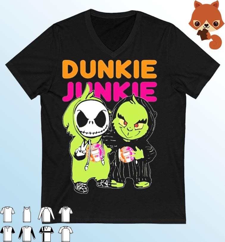 Friends Jack Skellington And Grinch Dunkin' Donuts Dunkie Shirt
