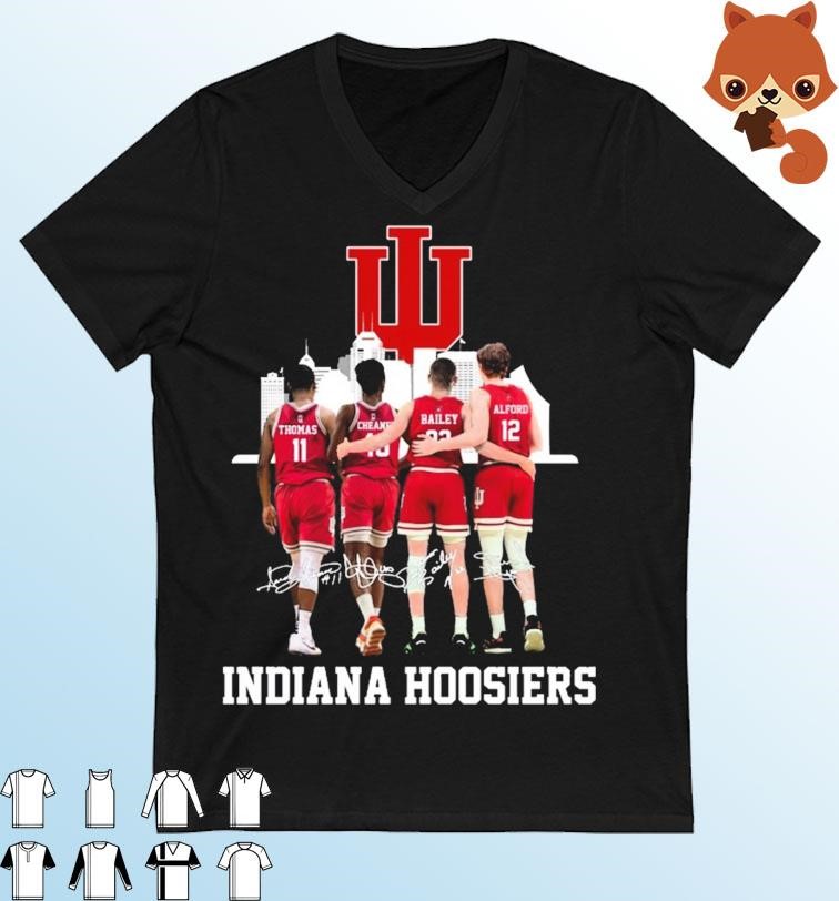 Indiana Hoosier Thomas Cheaney Bailey And Alford Signatures Shirt