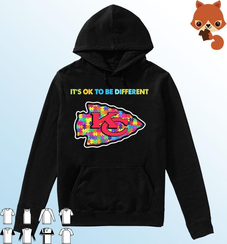 Kansas City Chiefs It's Ok To Be Different Autism Awareness Shirt Hoodie.jpg