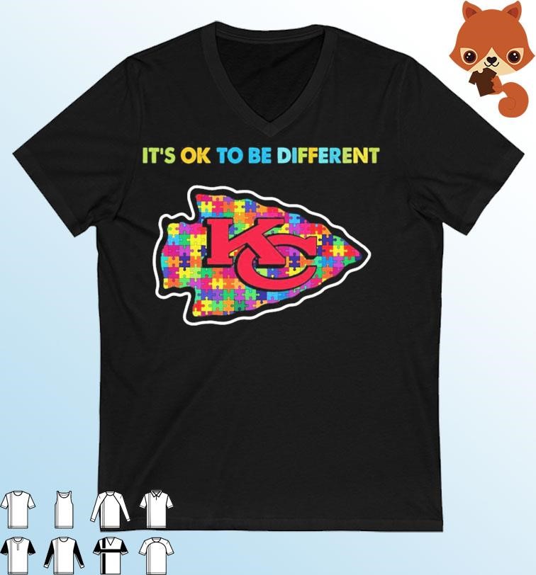 Kansas City Chiefs It's Ok To Be Different Autism Awareness Shirt