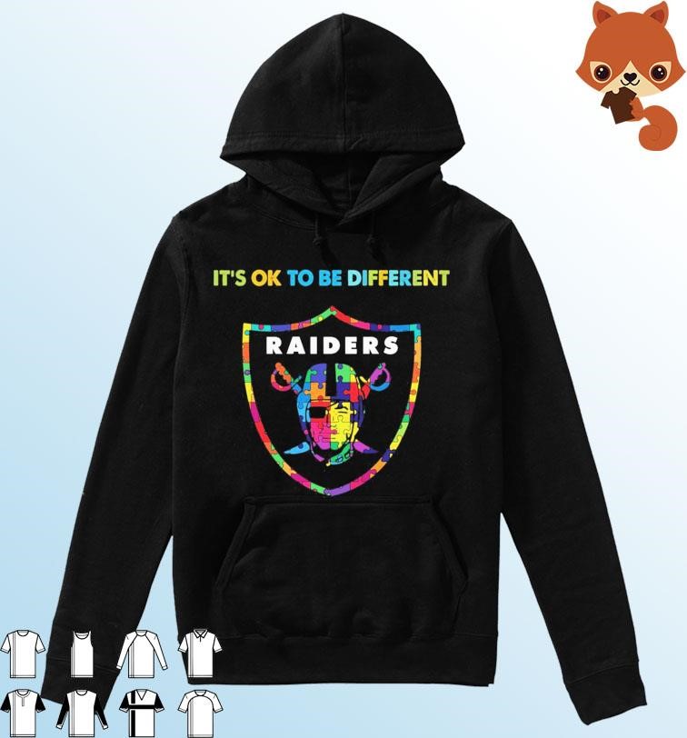 Las Vegas Raiders It's Ok To Be Different Autism Awareness Shirt Hoodie.jpg