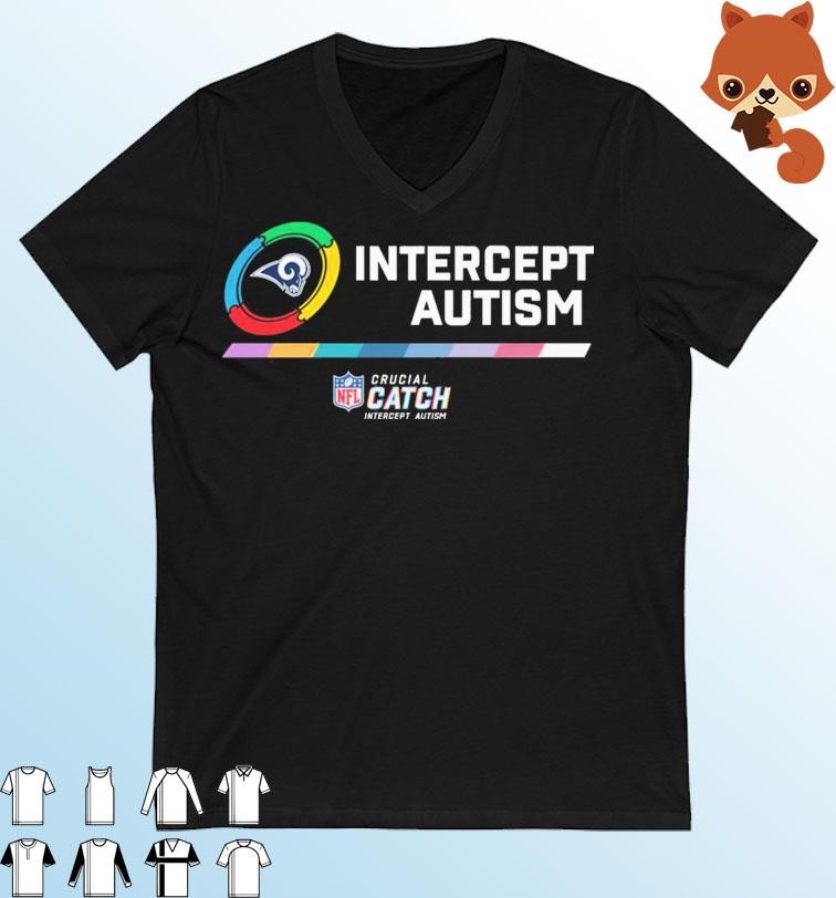 Los Angeles Rams NFL Crucial Catch Intercept Autism Shirt