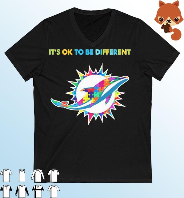 Miami Dolphins It's Ok To Be Different Autism Awareness Shirt