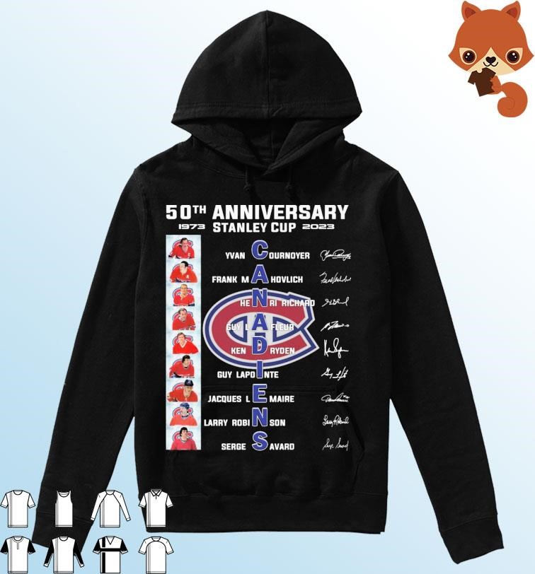 Montreal Canadiens 50th Anniversary 1973-2023 Stanley Cup Champions Signatures Shirt Hoodie.jpg