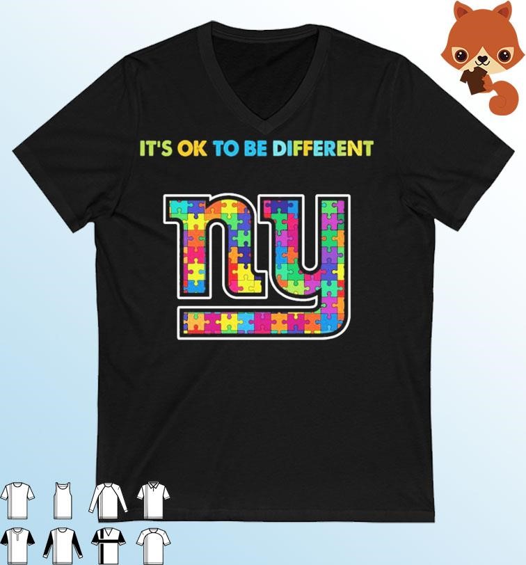 New York Giants It's Ok To Be Different Autism Awareness Shirt