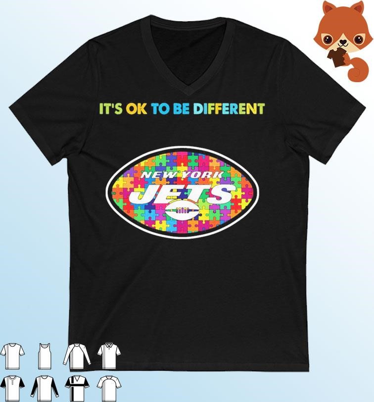 New York Jets It's Ok To Be Different Autism Awareness Shirt