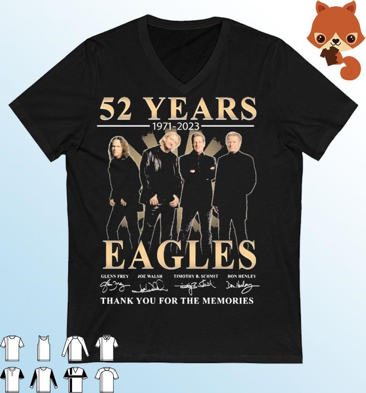 Official Eagles Band 52 Years Anniversary 1971-2023 Signatures Shirt