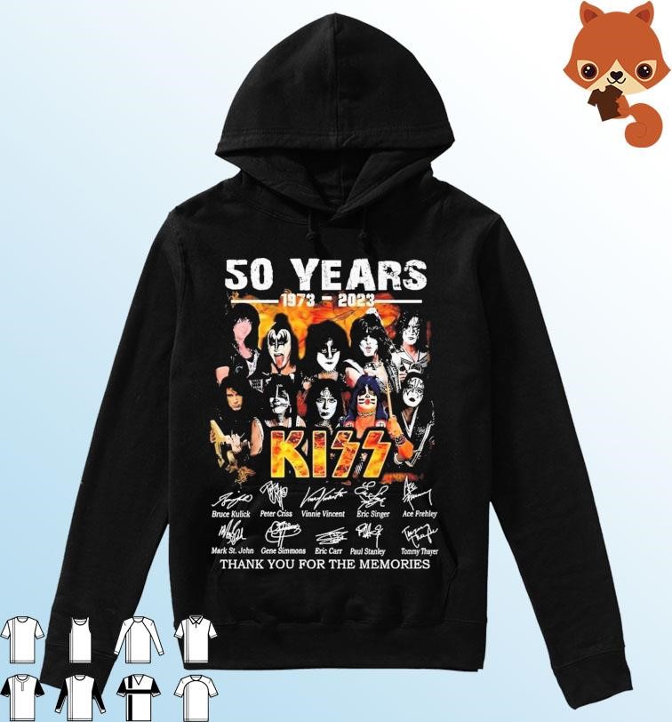 Official Kiss Band 50 Years 1973-2023 Thank You For The Memories Signatures Shirt Hoodie.jpg