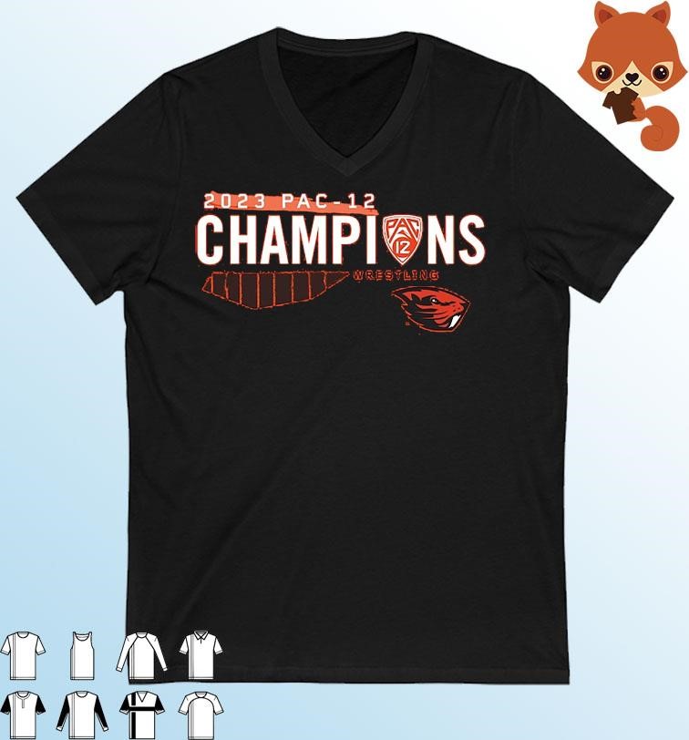 Oregon State Beavers 2023 PAC-12 Wrestling Champions Locker Room T-shirt