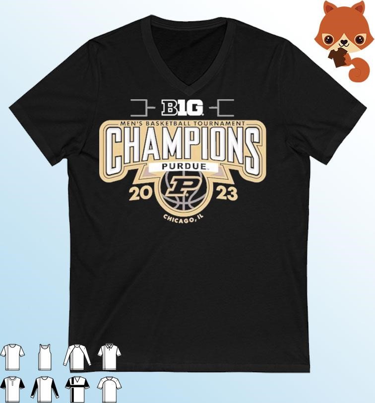 Purdue Boilermakers 2023 Big Ten Men's Basketball Conference Tournament Champions Locker Room T-Shirt