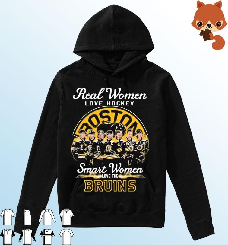Real Women Love Hockey Smart Women Love The Boston Bruins 2023 Signatures Shirt Hoodie.jpg