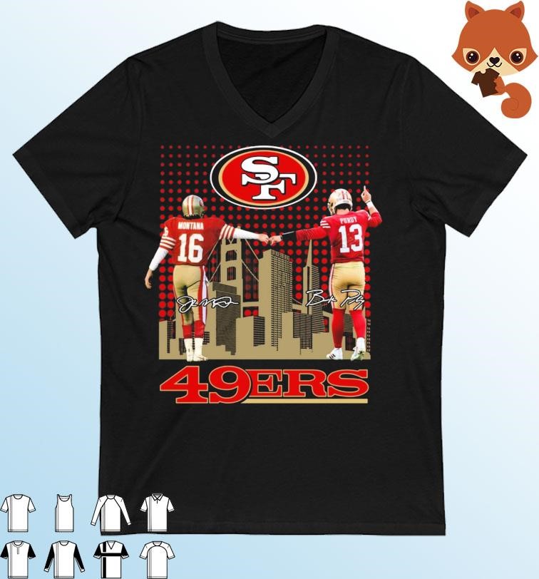San Francisco Kyline Joe Montana And Brock Purdy 49ers Signatures Shirt