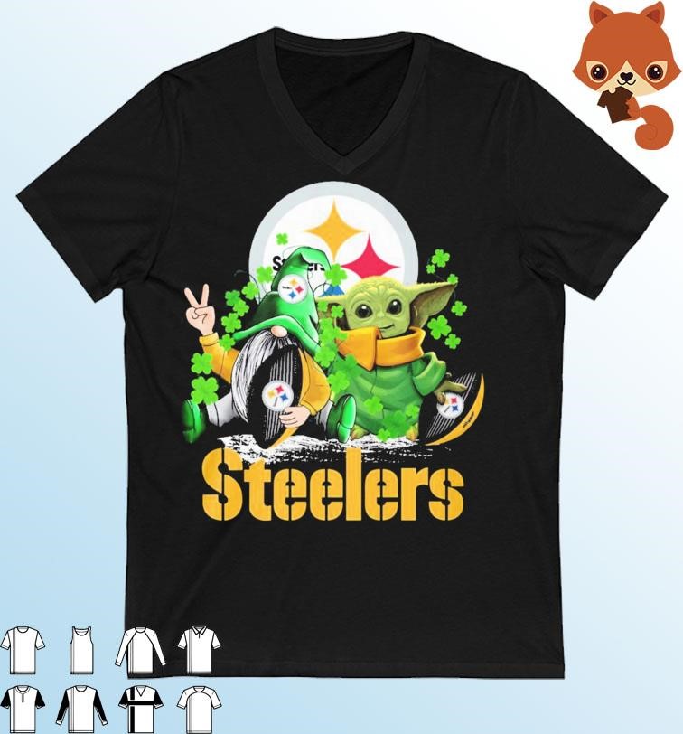 St Patrick's Day Yoda And Gnome Peace Pittsburgh Steelers Shirt