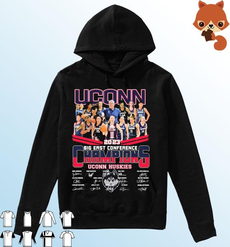 Uconn Huskies Women’s Basketball 2023 Big East Conference Champions Signatures Shirt Hoodie.jpg