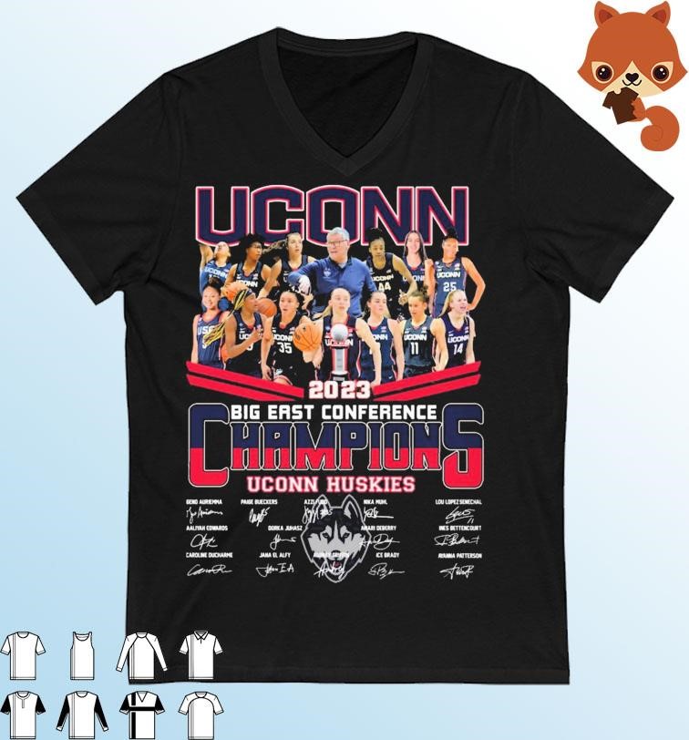Uconn Huskies Women’s Basketball 2023 Big East Conference Champions Signatures Shirt