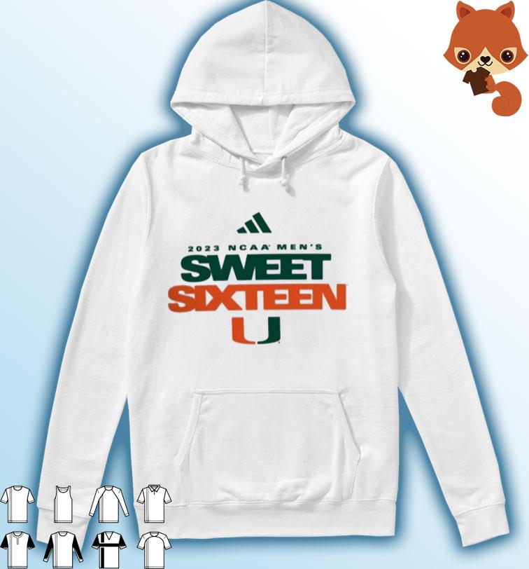 Adidas University Of Miami Sweet Sixteen 2023 NCAA Men's Basketball Shirt Hoodie