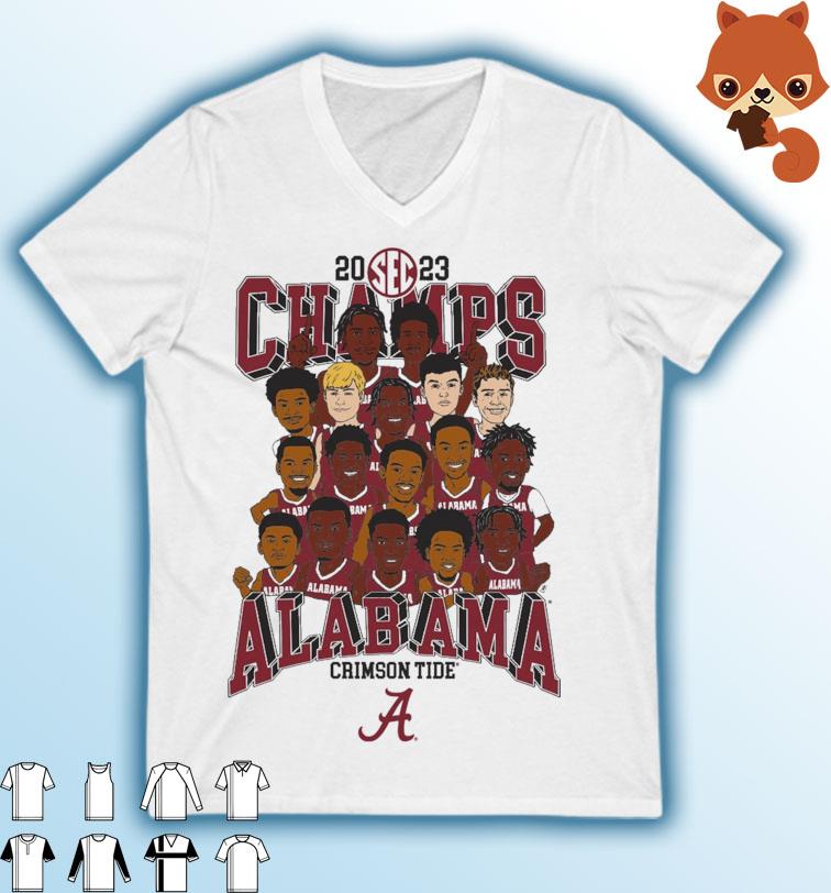 Alabama Crimson Tide 2023 SEC Men's Basketball Regular Season Champions Caricatures Shirt