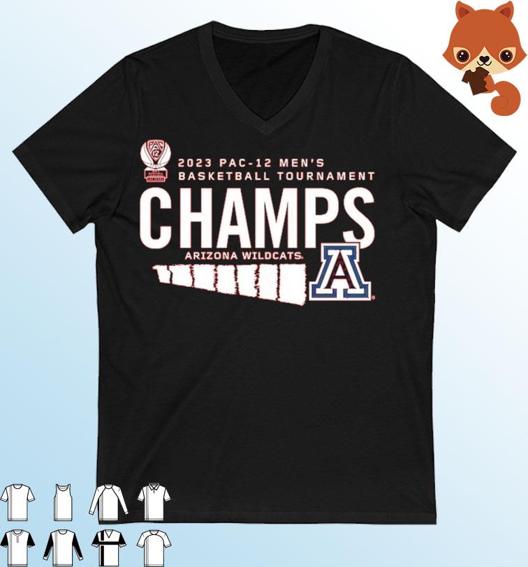 Arizona Wildcats 2023 PAC-12 Men's Basketball Conference Tournament Champions Locker Room T-Shirt
