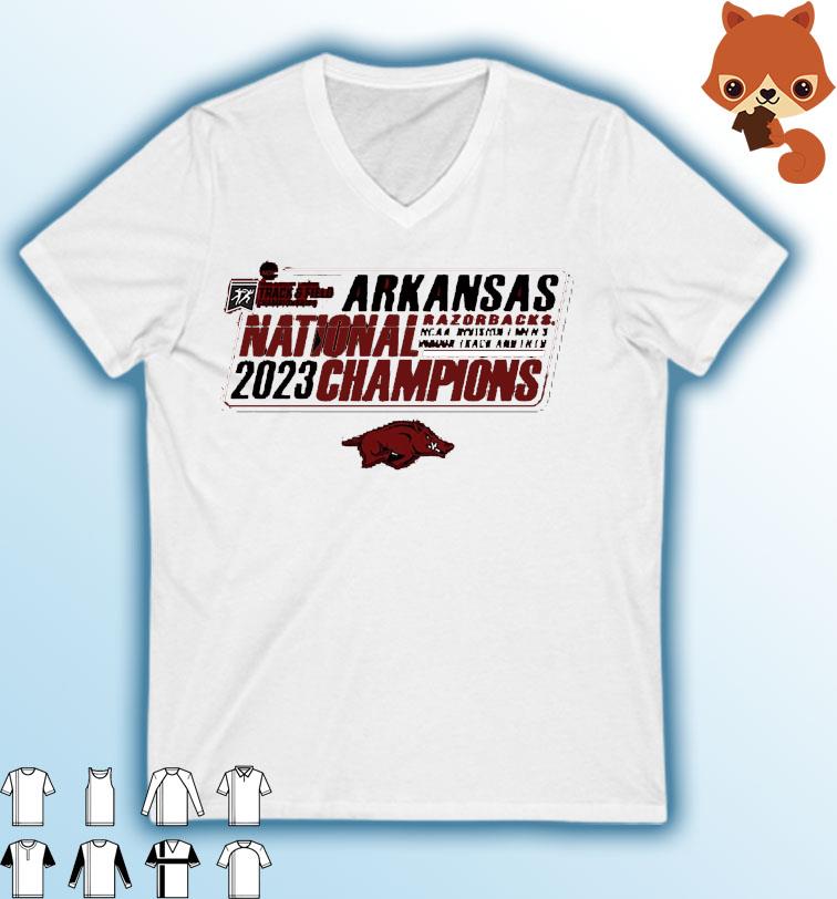 Arkansas Razorbacks 2023 NCAA Men's Indoor Track & Field National Champions T-Shirt