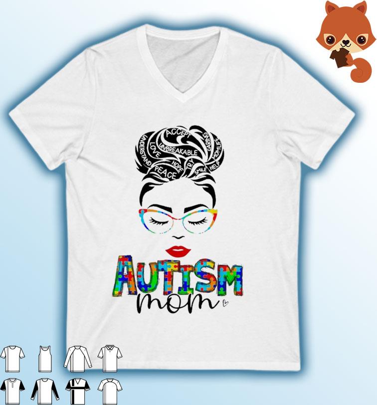 Autism Awareness Strong Mom Afro Mother Shirt