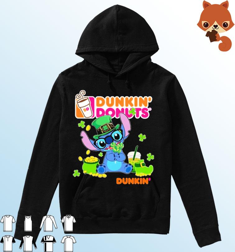 Baby Stitch And Dunkin’ Donuts St Patrick's Day Shirt Hoodie