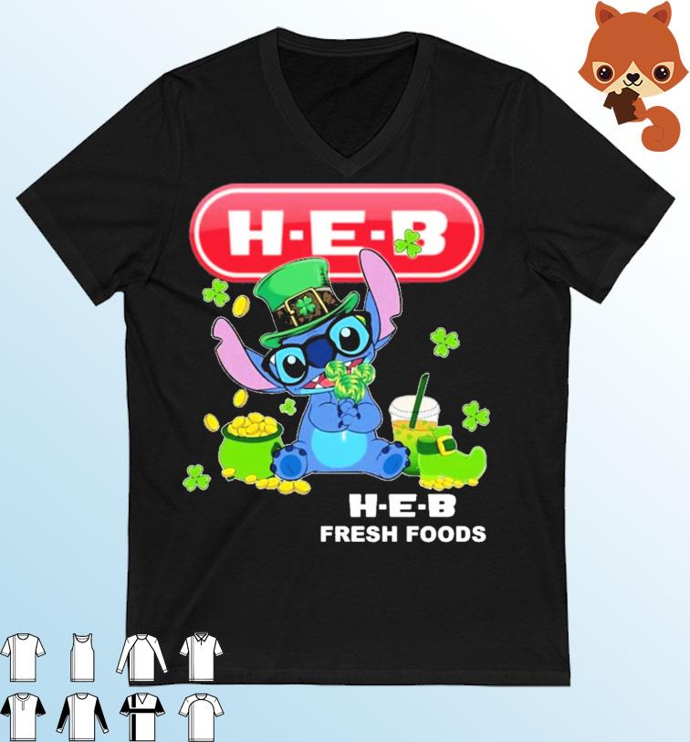 Baby Stitch and H-E-B Logo St Patrick's Day Shirt