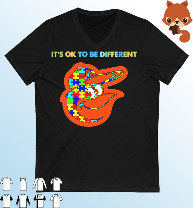 Baltimore Orioles It's Ok To Be Different Autism Awareness Shirt