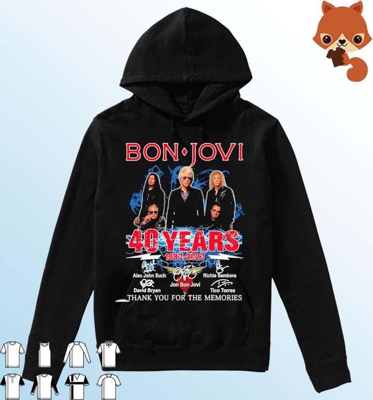 Bon Jovi 40 years 1983-2023 Thank You For The Memories Signatures Shirt Hoodie