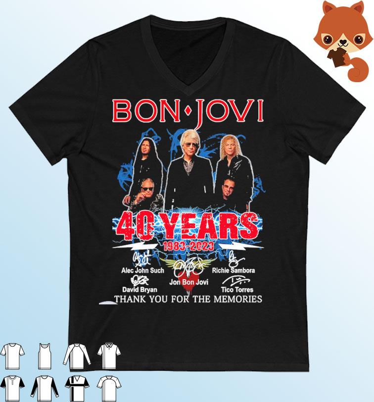Bon Jovi 40 years 1983-2023 Thank You For The Memories Signatures Shirt
