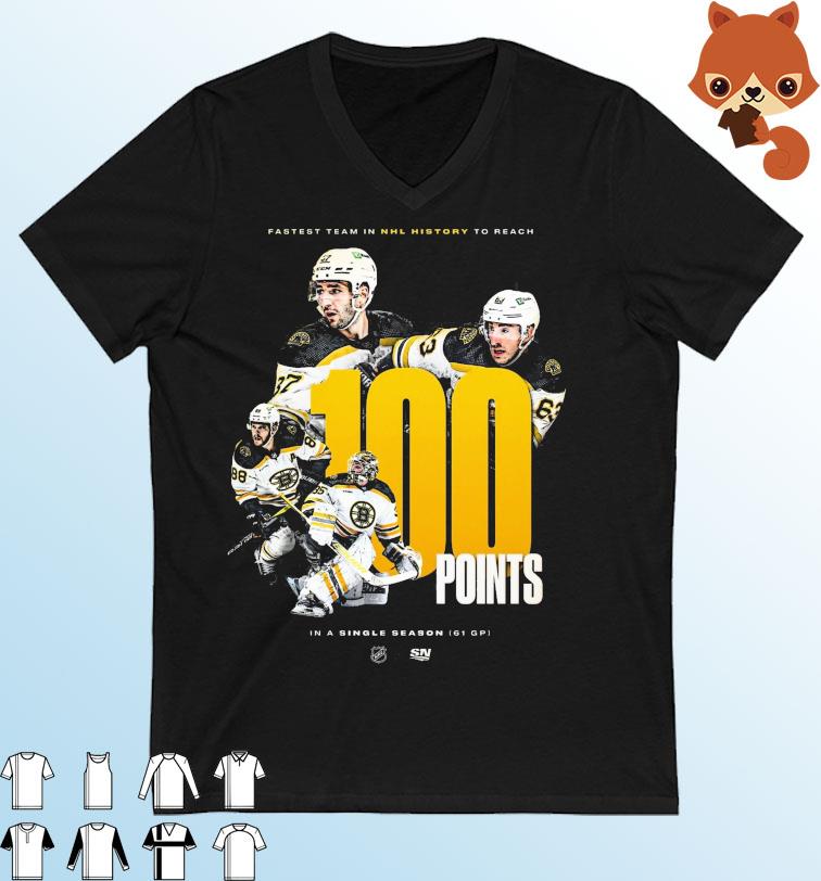 Boston Bruins Fastest Team In NHL History To Reach 100 Points Shirt