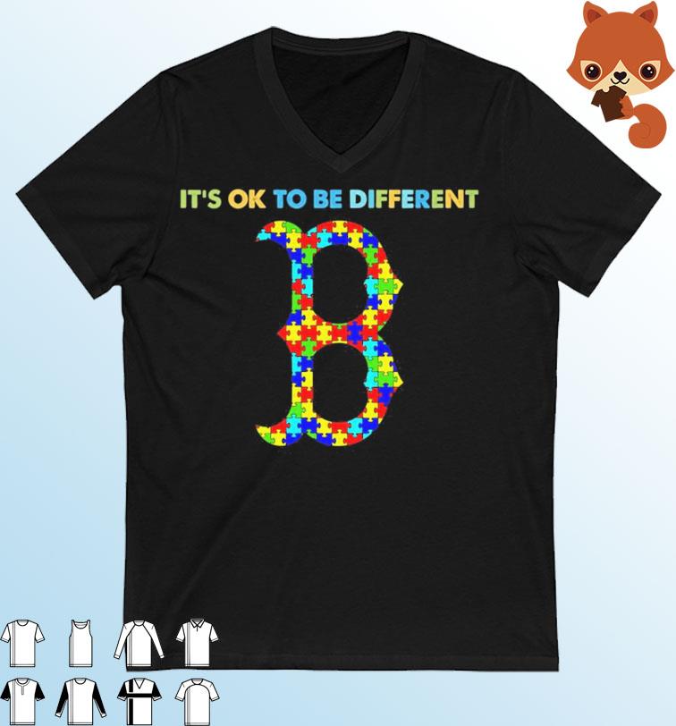 Boston Red Sox It's Ok To Be Different Autism Awareness Shirt