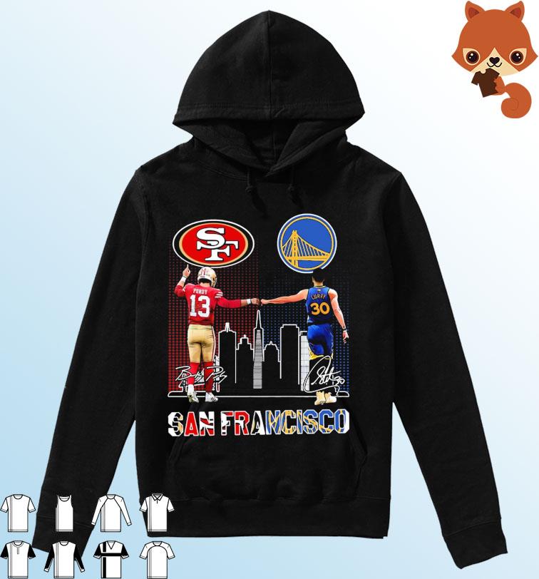 Brock Purdy And Stephen Curry San Francisco Skyline Signatures Shirt Hoodie