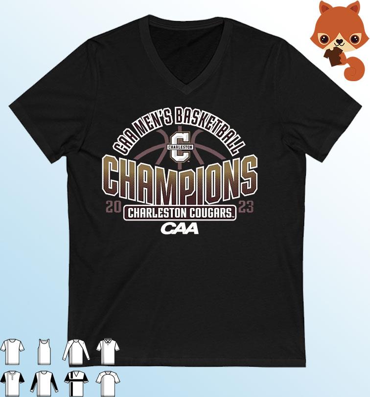 Charleston Cougars 2023 CAA Men's Basketball Conference Tournament Champions Locker Room T-Shirt