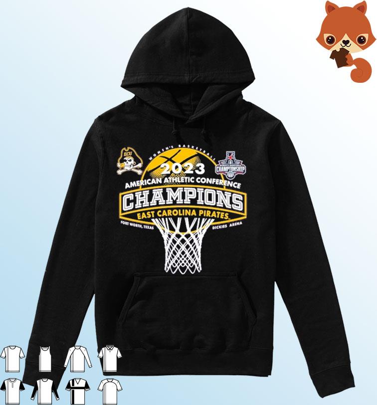 ECU Pirates 2023 AAC Women’s Basketball Conference Tournament Champions Locker Room T-Shirt Hoodie