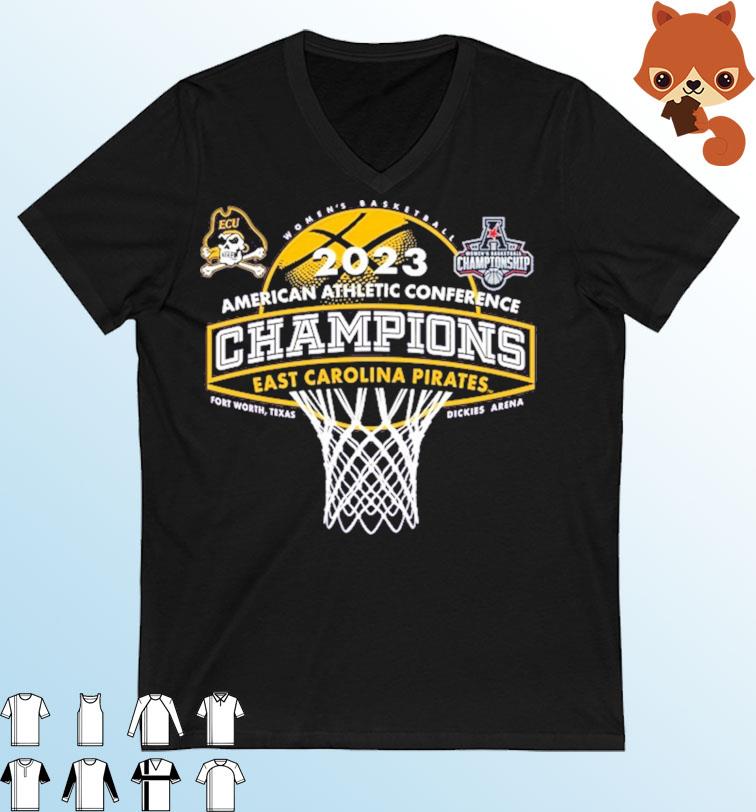 ECU Pirates 2023 AAC Women’s Basketball Conference Tournament Champions Locker Room T-Shirt