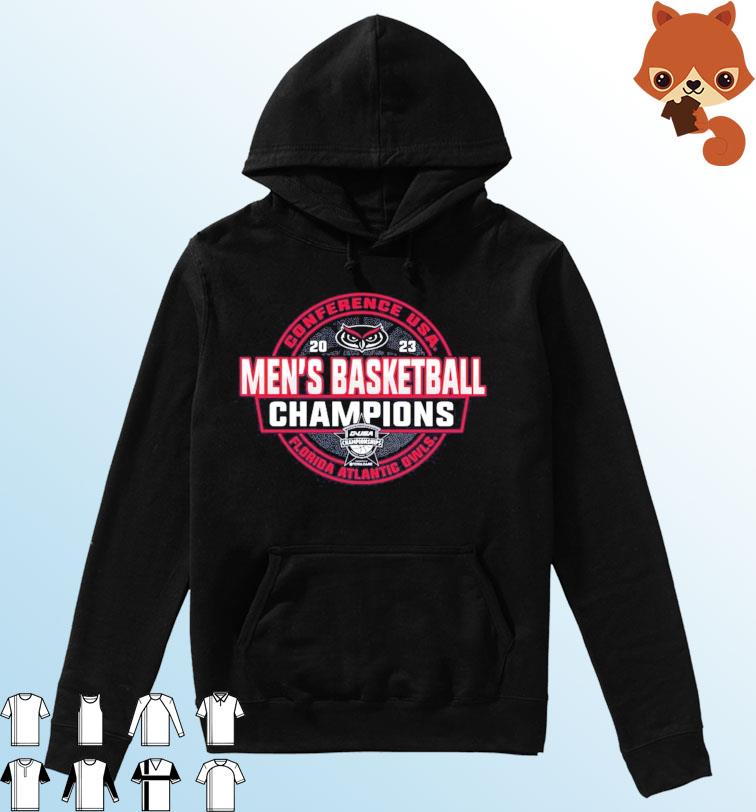 FAU Owls 2023 C-USA Men's Basketball Conference Tournament Champions Locker Room T-Shirt Hoodie