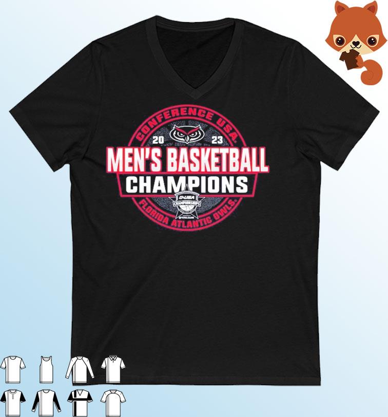FAU Owls 2023 C-USA Men's Basketball Conference Tournament Champions Locker Room T-Shirt