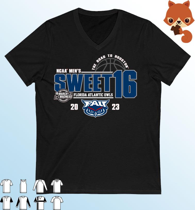 FAU Owls NCAA Men's Sweet Sixteen The Road To Houston 2023 Shirt