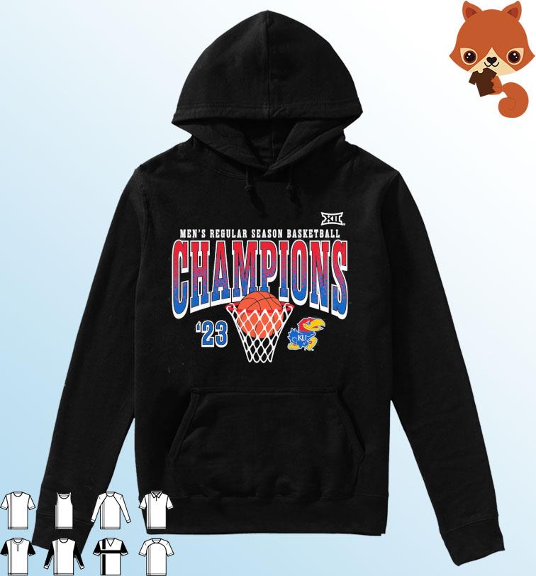 Kansas Jayhawks 2023 Big 12 Men's Basketball Regular Season Champions T-Shirt Hoodie